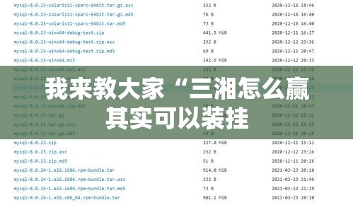 我来教大家“三湘怎么赢其实可以装挂