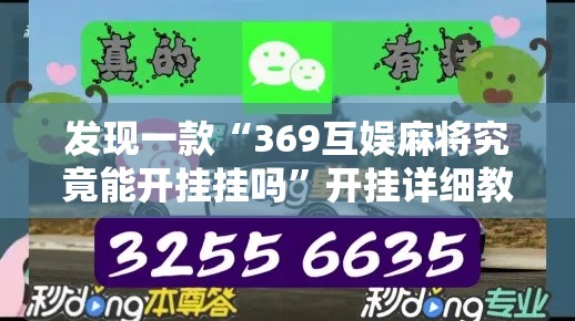 发现一款“369互娱麻将究竟能开挂挂吗”开挂详细教程