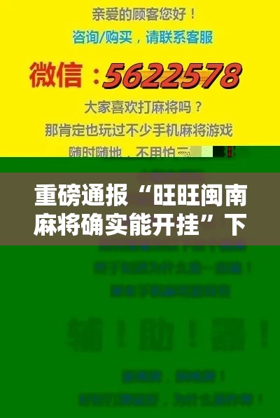 重磅通报“旺旺闽南麻将确实能开挂”下载教程