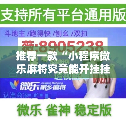 推荐一款“小程序微乐麻将究竟能开挂挂吗”详细开挂方法