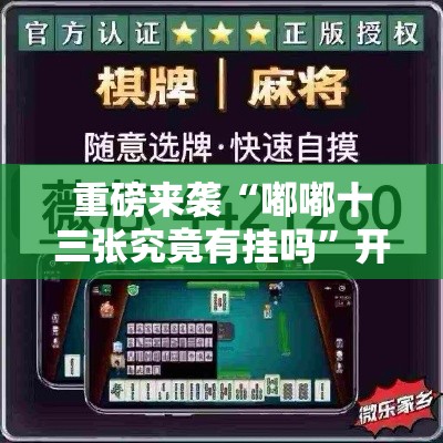 重磅来袭“嘟嘟十三张究竟有挂吗	”开挂步骤方法