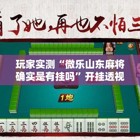 玩家实测“微乐山东麻将确实是有挂吗”开挂透视必胜方法