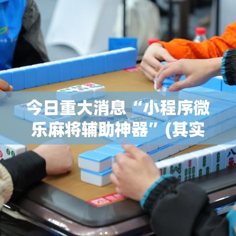 今日重大消息“小程序微乐麻将辅助神器”(其实有挂)