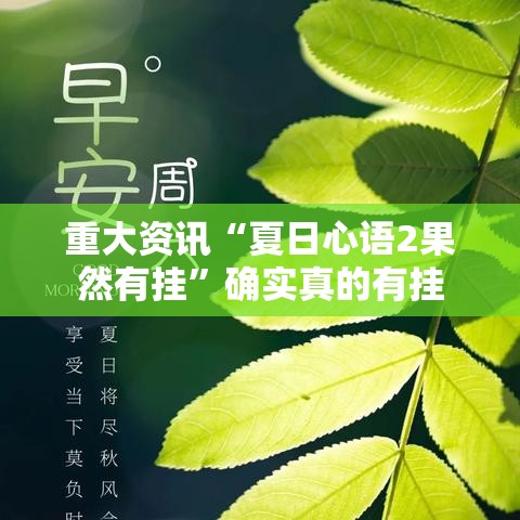 重大资讯“夏日心语2果然有挂	”确实真的有挂