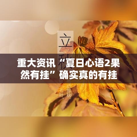 重大资讯“夏日心语2果然有挂”确实真的有挂