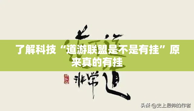 了解科技“道游联盟是不是有挂”原来真的有挂