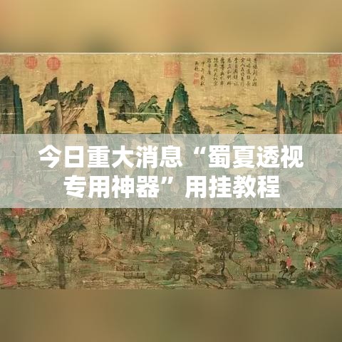 今日重大消息“蜀夏透视专用神器”用挂教程