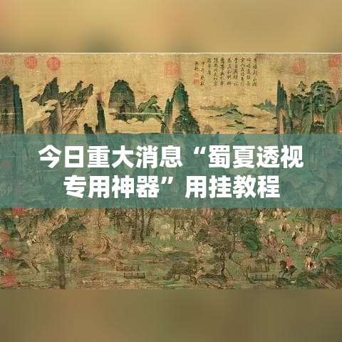 今日重大消息“蜀夏透视专用神器”用挂教程