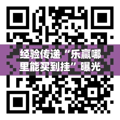 经验传递“乐赢哪里能买到挂”曝光透视猫腻