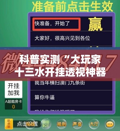 科普实测“大玩家十三水开挂透视神器”有开挂透视