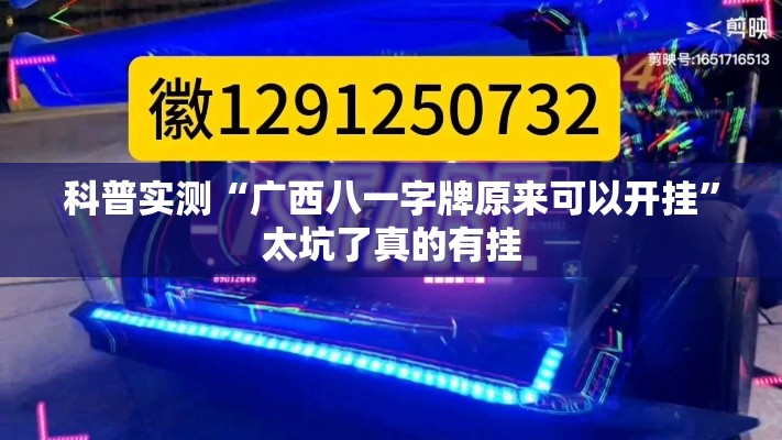 科普实测“广西八一字牌原来可以开挂”太坑了真的有挂