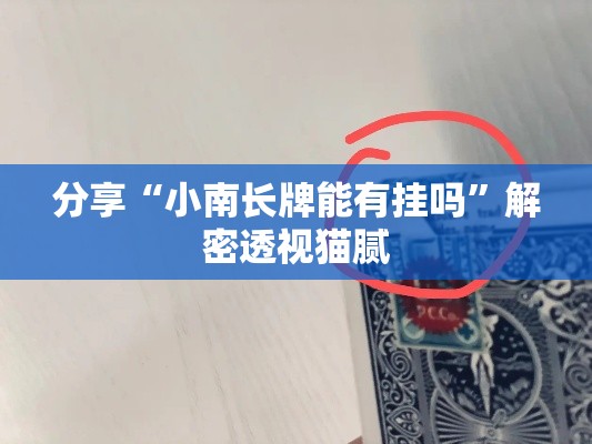 分享“小南长牌能有挂吗”解密透视猫腻