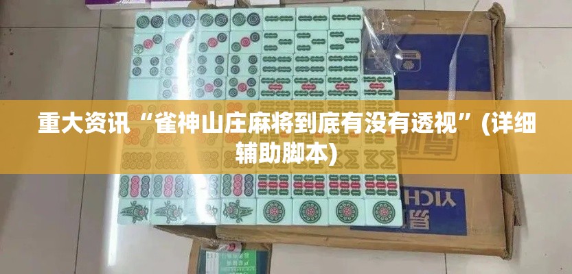 重大资讯“雀神山庄麻将到底有没有透视”(详细辅助脚本)