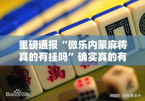 重磅通报“微乐内蒙麻将真的有挂吗”确实真的有挂