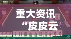 重大资讯“皮皮云南麻将透视神器	”太坑了真的有挂