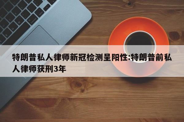 特朗普私人律师新冠检测呈阳性:特朗普前私人律师获刑3年